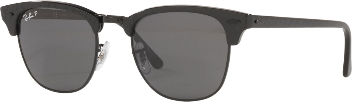 Ray-Ban Polarized Sunglasses, RB3016 Clubmaster - WRINKLED BLACK ON BLACK POLAR