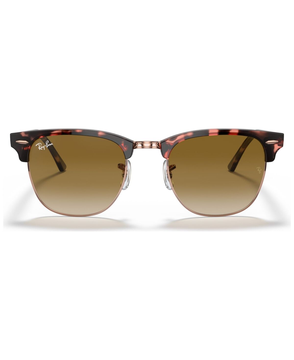 Ray-Ban Sunglasses, Clubmaster Fleck RB3016 - PINK HAVANA/CLEAR GRADIENT BROWN