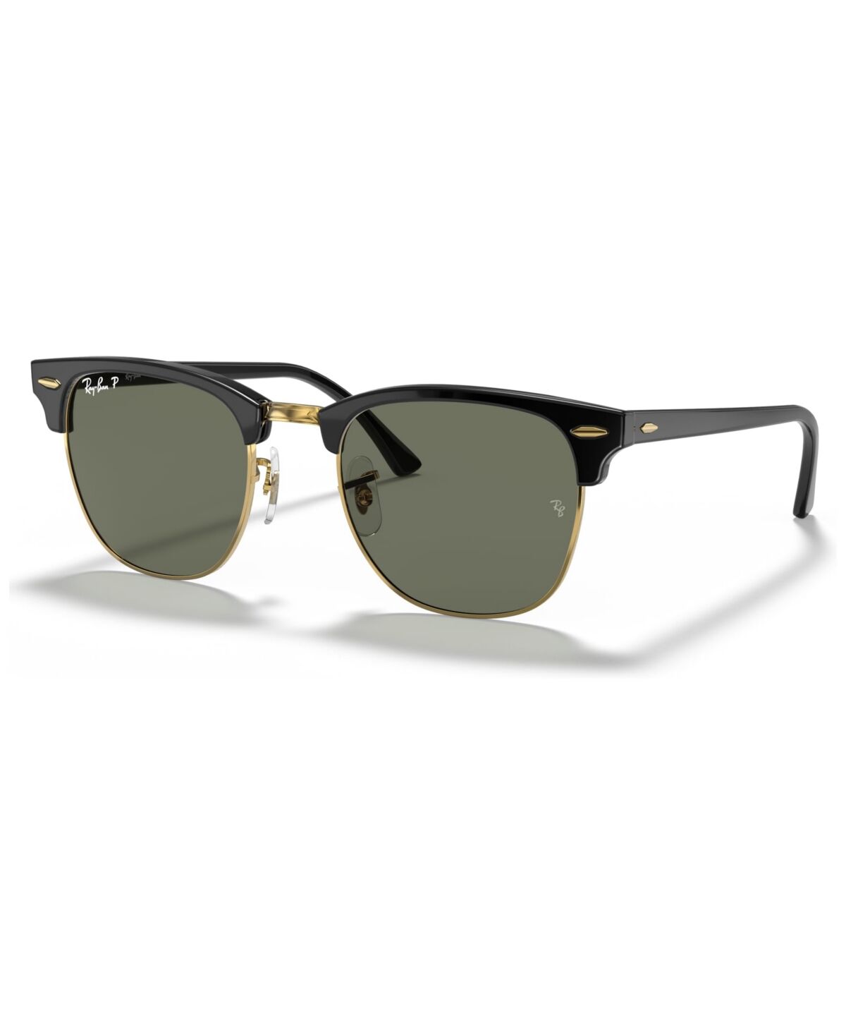 Ray-Ban Unisex Polarized Low Bridge Fit Sunglasses, RB3016F Clubmaster Classic 55 - Black