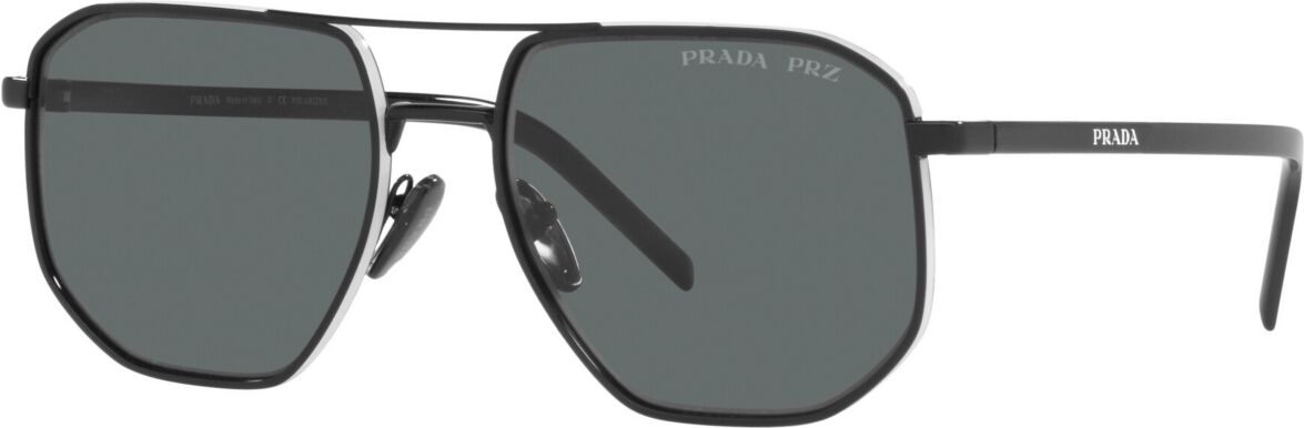 Prada Men's Polarized Sunglasses, 57 - Black