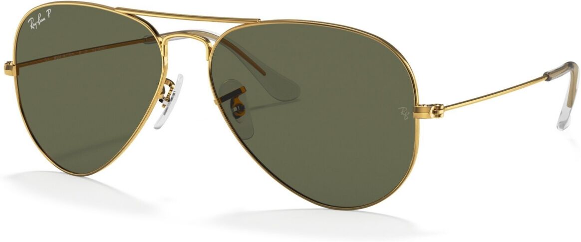 Ray-Ban Unisex Polarized Sunglasses, RB3025 Aviator Classic - GOLD/GREEN POLAR