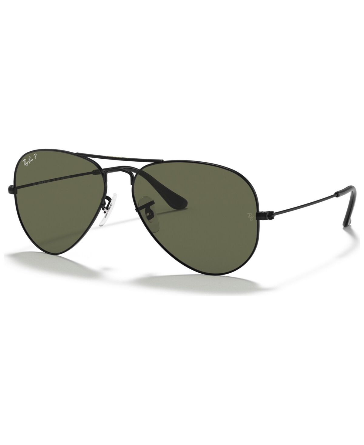 Ray-Ban Unisex Polarized Sunglasses, RB3025 Aviator Classic - BLACK/GREEN POLAR