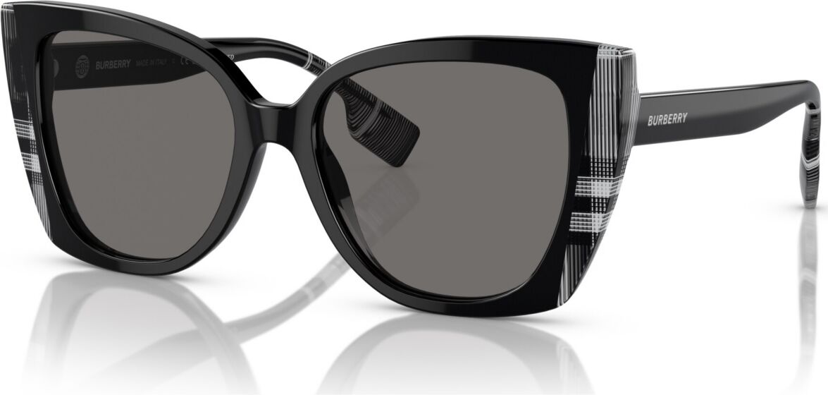 Burberry Women's Polarized Sunglasses, Meryl - Black, Check White Black