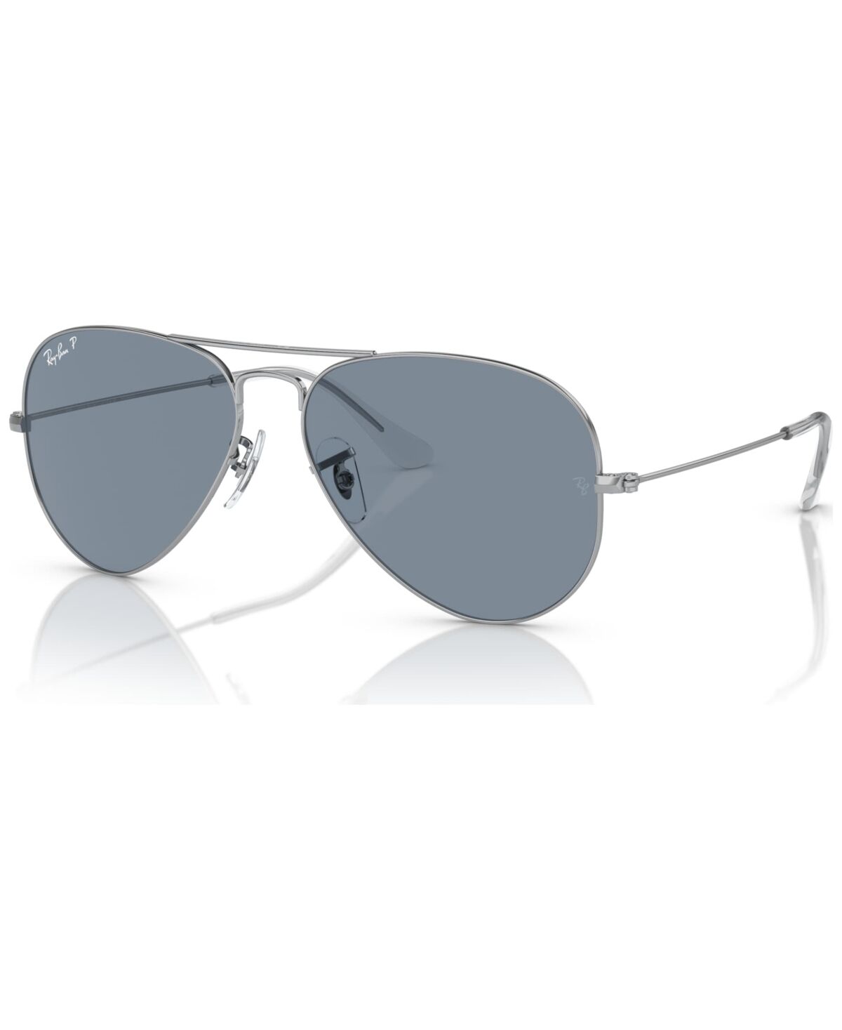 Ray-Ban Unisex Polarized Sunglasses, RB3025 Aviator Classic - Silver-Tone