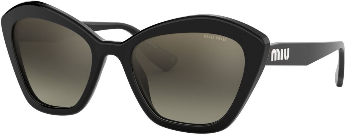 Miu Miu Sunglasses, Mu 05US 55 - BLACK / GRADIENT GREY MIRROR SILVER