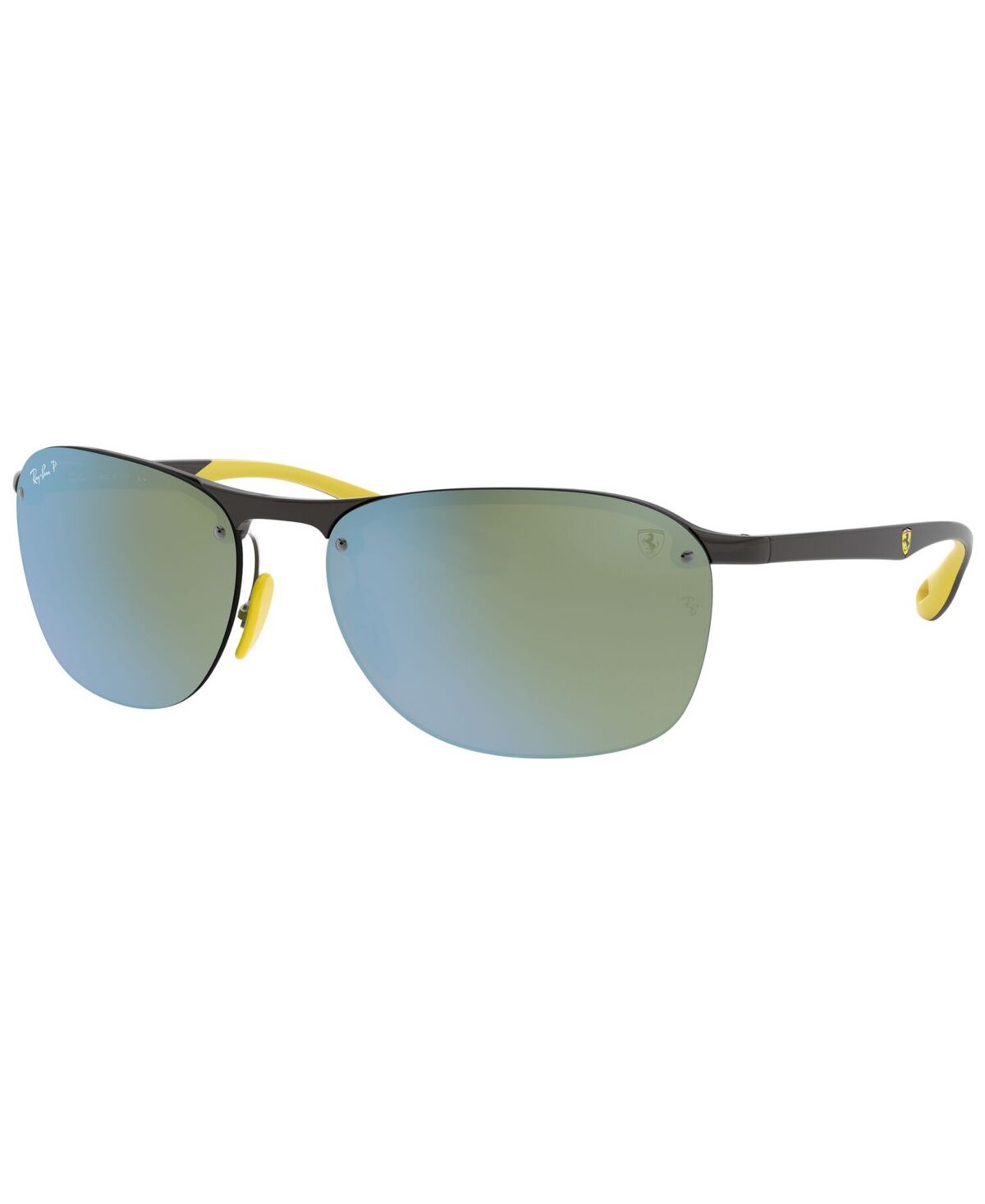 Ray-Ban Men's Polarized Sunglasses, RB4302M Scuderia Ferrari Collection 62 - GREY/GREEN MIR SILVER POLAR