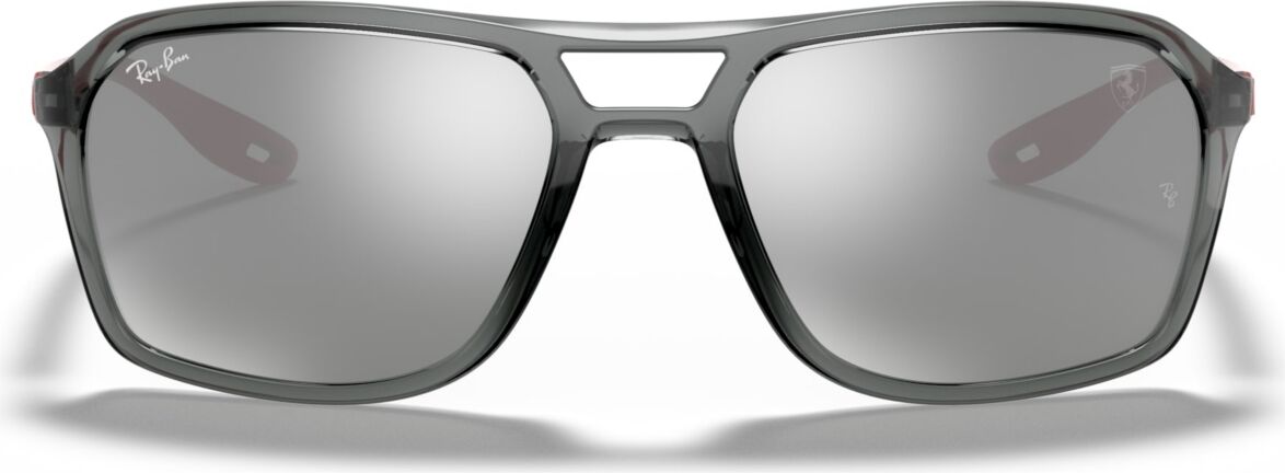 Ray-Ban Men's Sunglasses, RB4329M Scuderia Ferrari Collection 57 - TRASPARENT GREY/GREY MIRROR SILVER