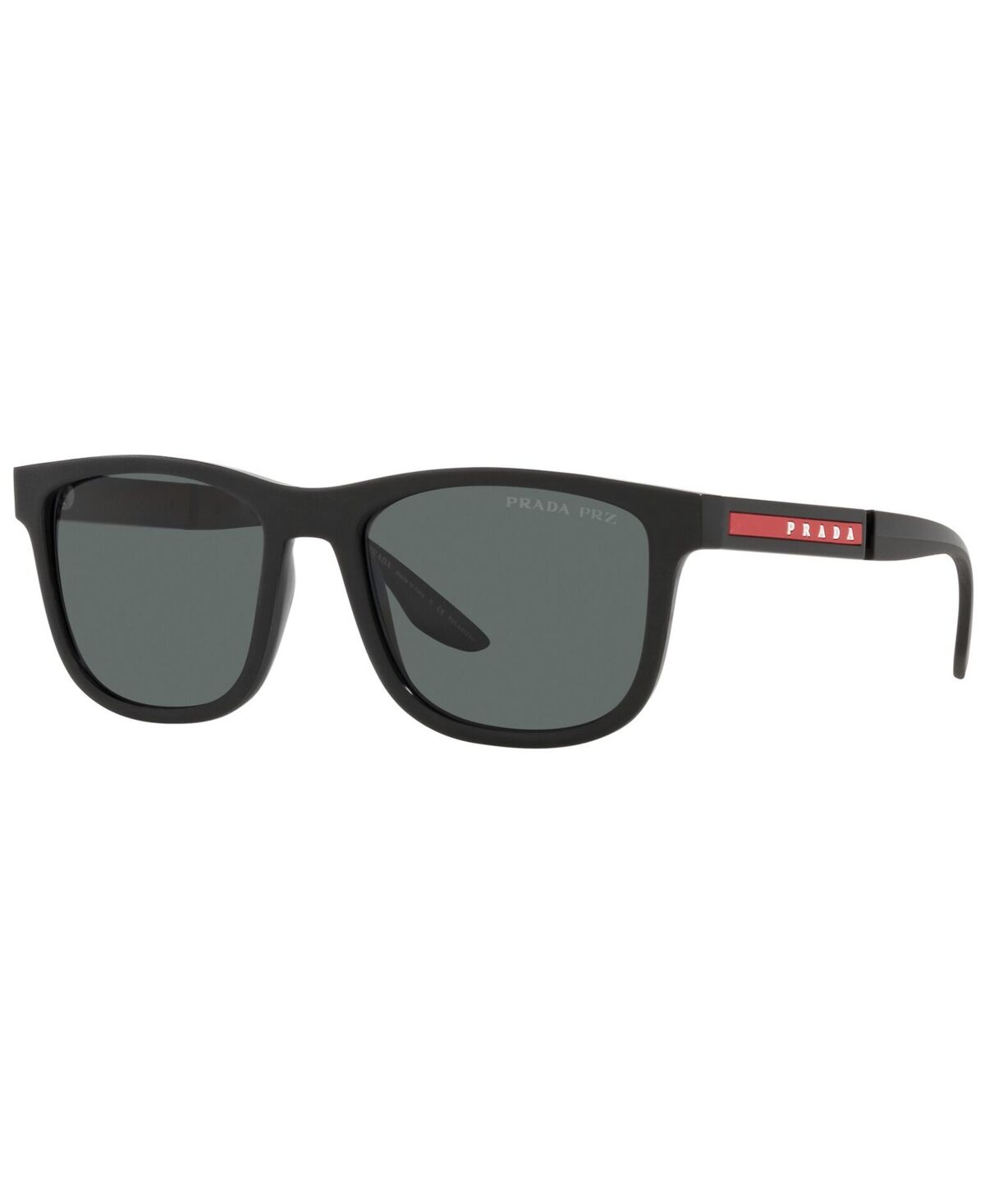 Prada Linea Rossa Men's Polarized Sunglasses, Ps 04XS 54 - BLACK RUBBER/BLACK/POLAR DARK GREY