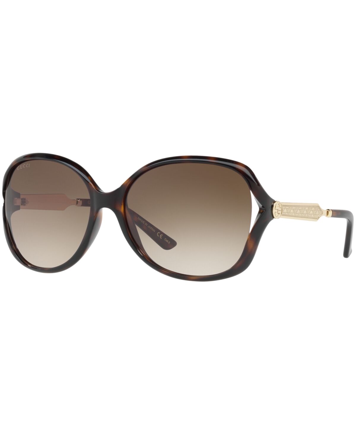 Gucci Sunglasses, GG0076S - TORTOISE/BROWN GRADIENT