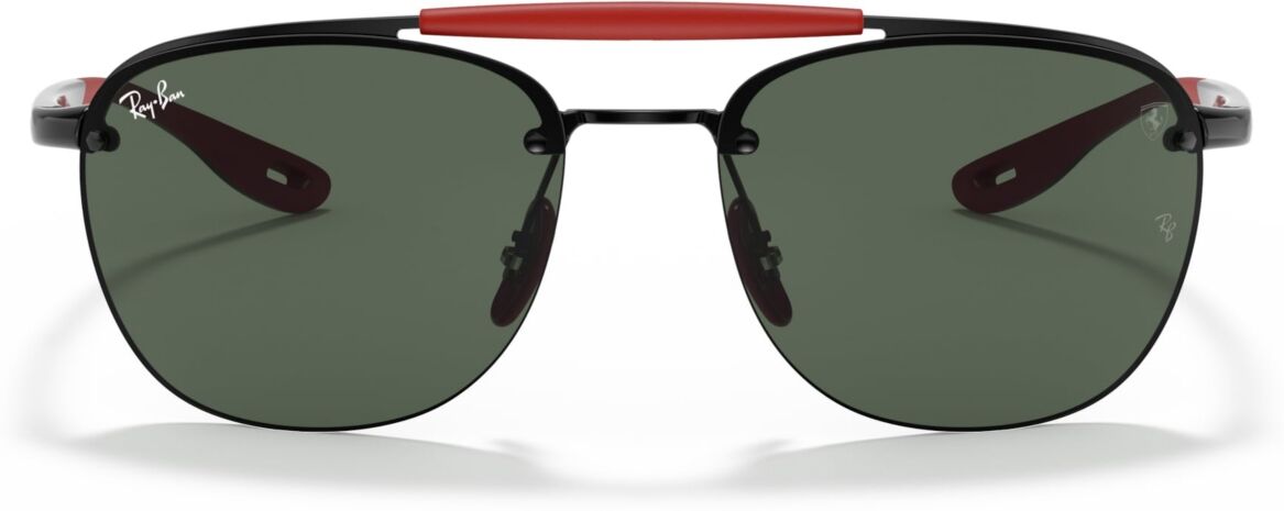 Ray-Ban Men's Sunglasses, RB3662M Scuderia Ferrari Collection 59 - BLACK/DARK GREEN