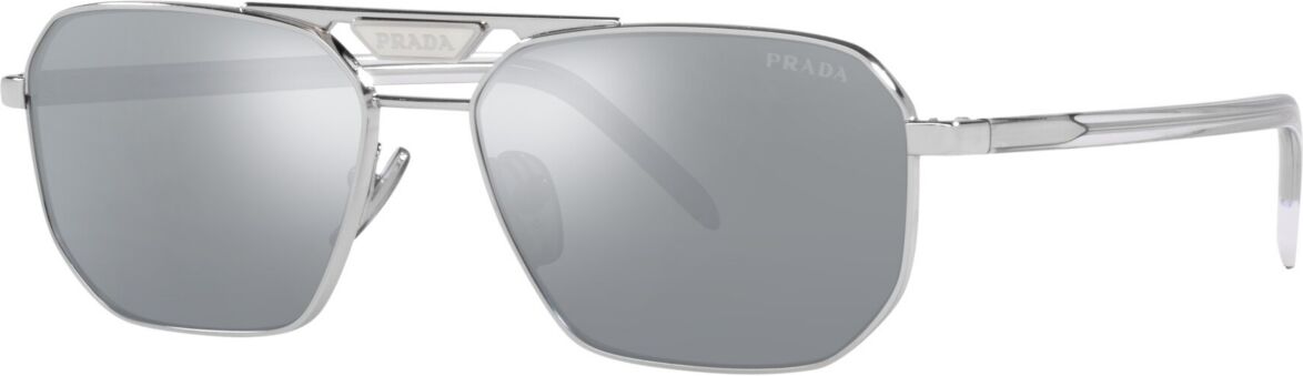 Prada Men's Sunglasses, 57 - Silver-Tone