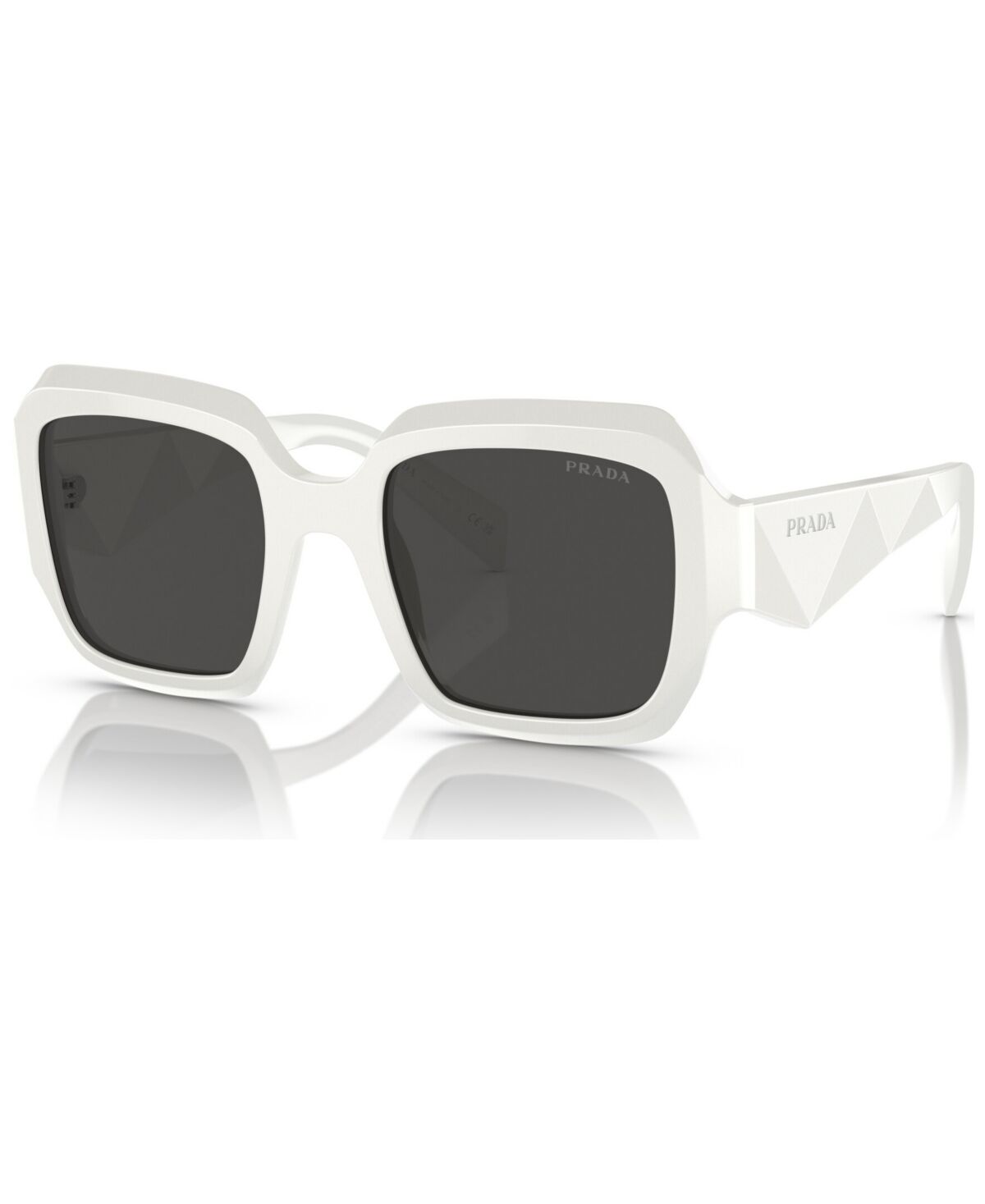 Prada Women's Low Bridge Fit Sunglasses, Pr 28ZSF - Black, Talc