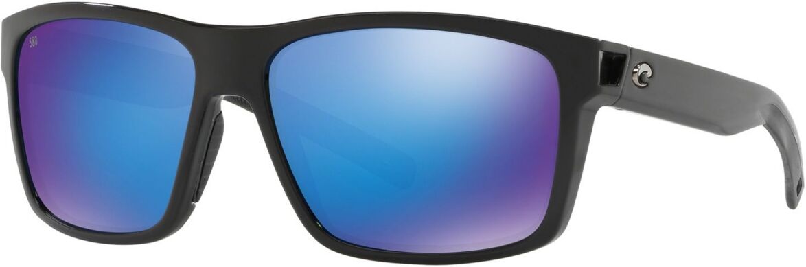 Costa Del Mar Polarized Sunglasses, Slack Tide 60 - BLACK SHINY/ BLUE MIRROR POLAR