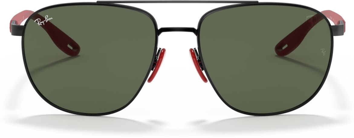 Ray-Ban Men's Sunglasses, RB3659M Scuderia Ferrari Collection 57 - BLACK/DARK GREEN