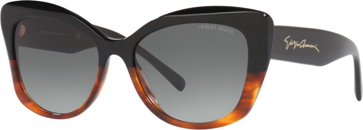 Giorgio Armani s Sunglasses, 56 - Black, Striped Brown