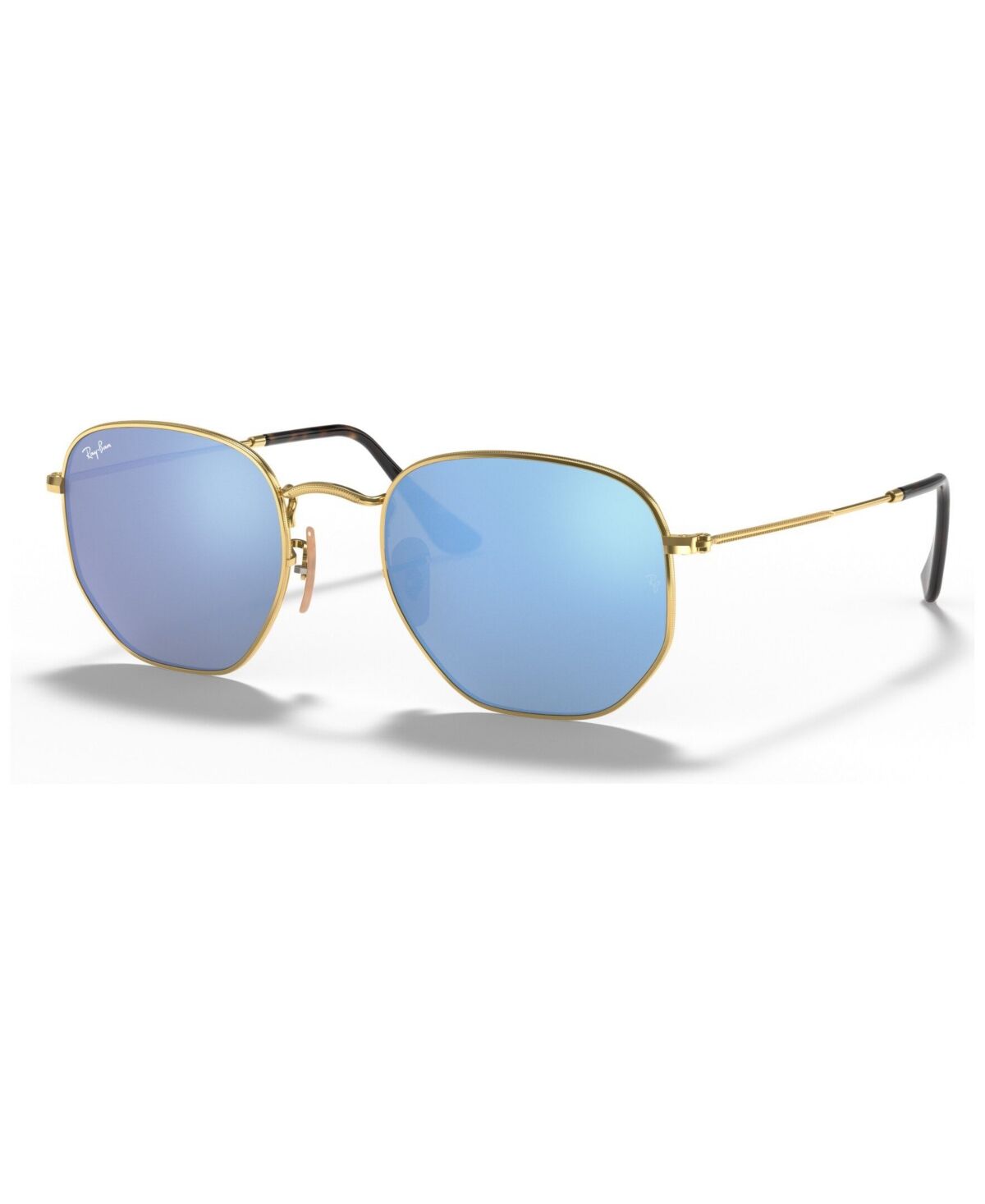 Ray-Ban Sunglasses, RB3548N Hexagonal Flat Lenses - GOLD/BLUE MIRROR