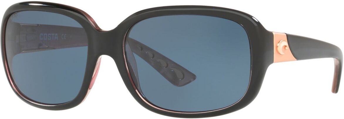 Costa Del Mar Polarized Sunglasses, Gannet 58 - BLACK BURGUNDY/ GREY POLAR