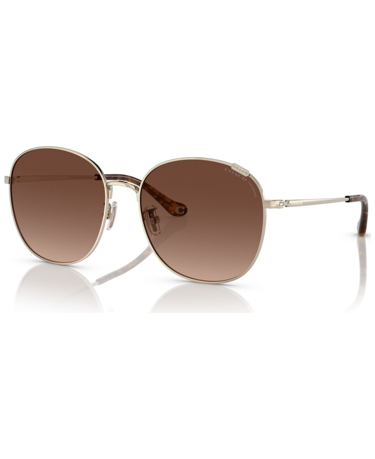 Coach Women's Polarized Sunglasses, C7996 - Shiny Light Gold-Tone