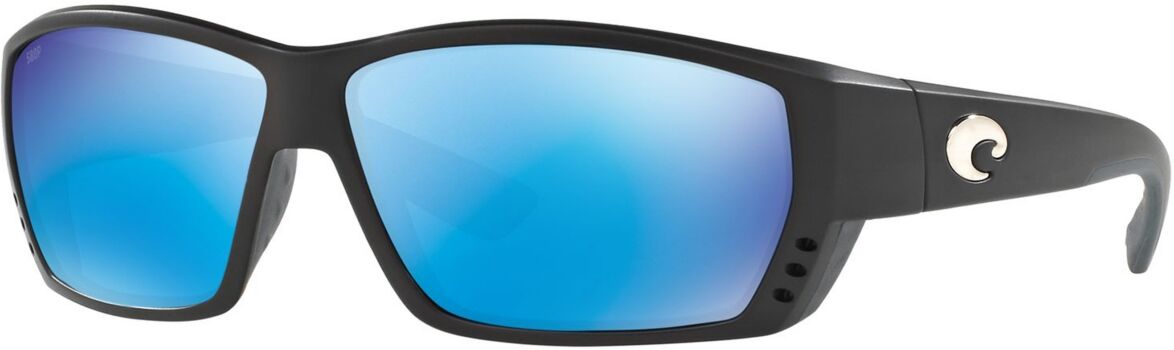 Costa Del Mar Men's Polarized Sunglasses, Tuna Alley - BLACK/ BLUE MIRROR POLAR