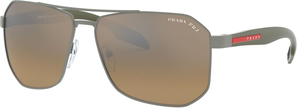 Prada Linea Rossa Men's Polarized Sunglasses, Ps 51VS 62 - GUNMETAL RUBBER/POLAR BROWN MIRROR GREY