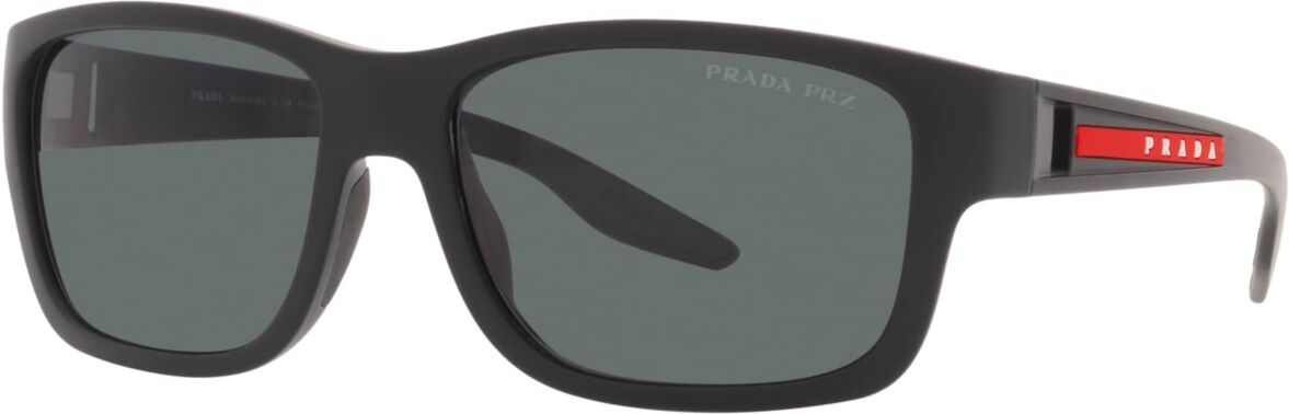 Prada Linea Rossa Men's Polarized Sunglasses, Ps 01WS 59 - Black Rubber