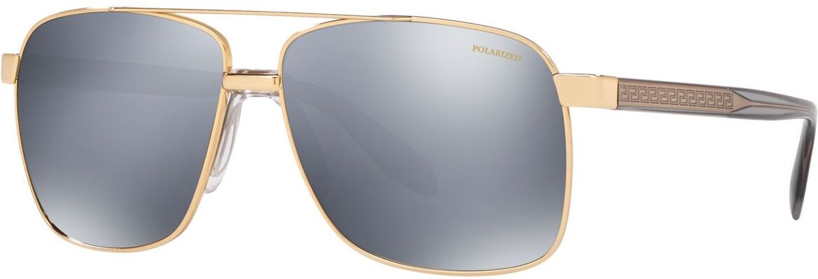 Versace Polarized Sunglasses, VE2174 - GOLD/DK GREY MIRROR SILVER POLAR