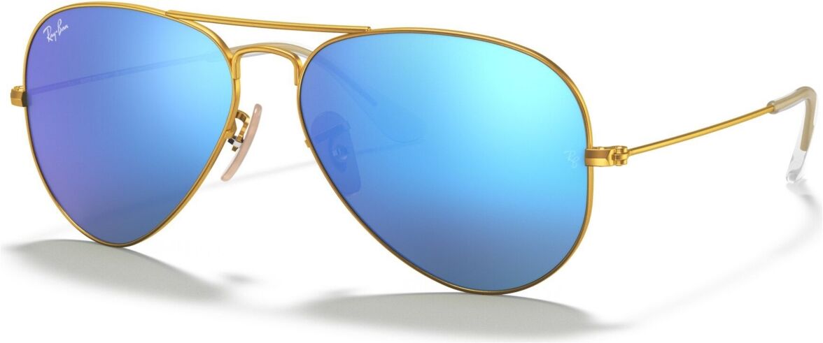 Ray-Ban Sunglasses, RB3025 Aviator Mirror - Gold Matte, Blue Mirror