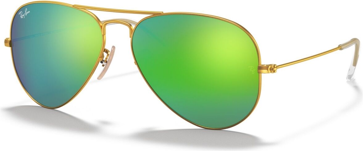 Ray-Ban Sunglasses, RB3025 Aviator Mirror - Gold Matte, Green Mirror