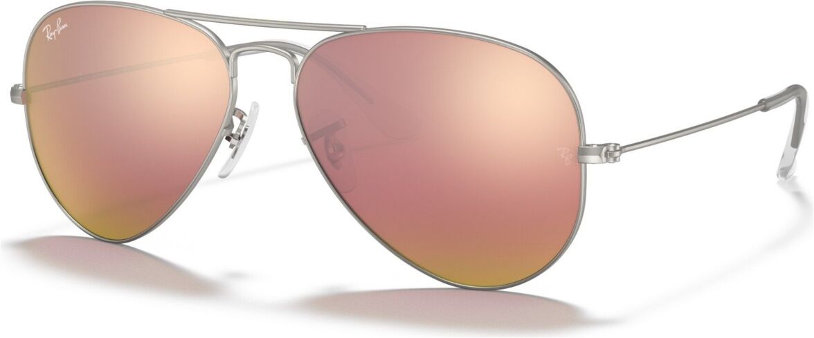 Ray-Ban Sunglasses, RB3025 Aviator Mirror - Silver Matte, Brownror