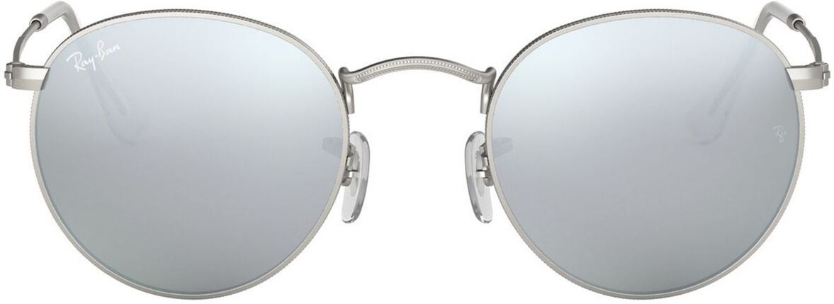 Ray-Ban Sunglasses, RB3447 Round Flash Lenses - SILVER MATTE/GREEN MIRROR