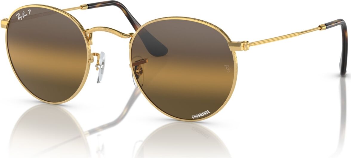 Ray-Ban Men's Round Metal Chromance Polarized Sunglasses, Mirror Gradient RB3447 - Gold