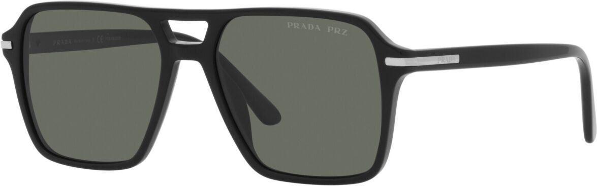 Prada Men's Polarized Sunglasses, 55 - Black