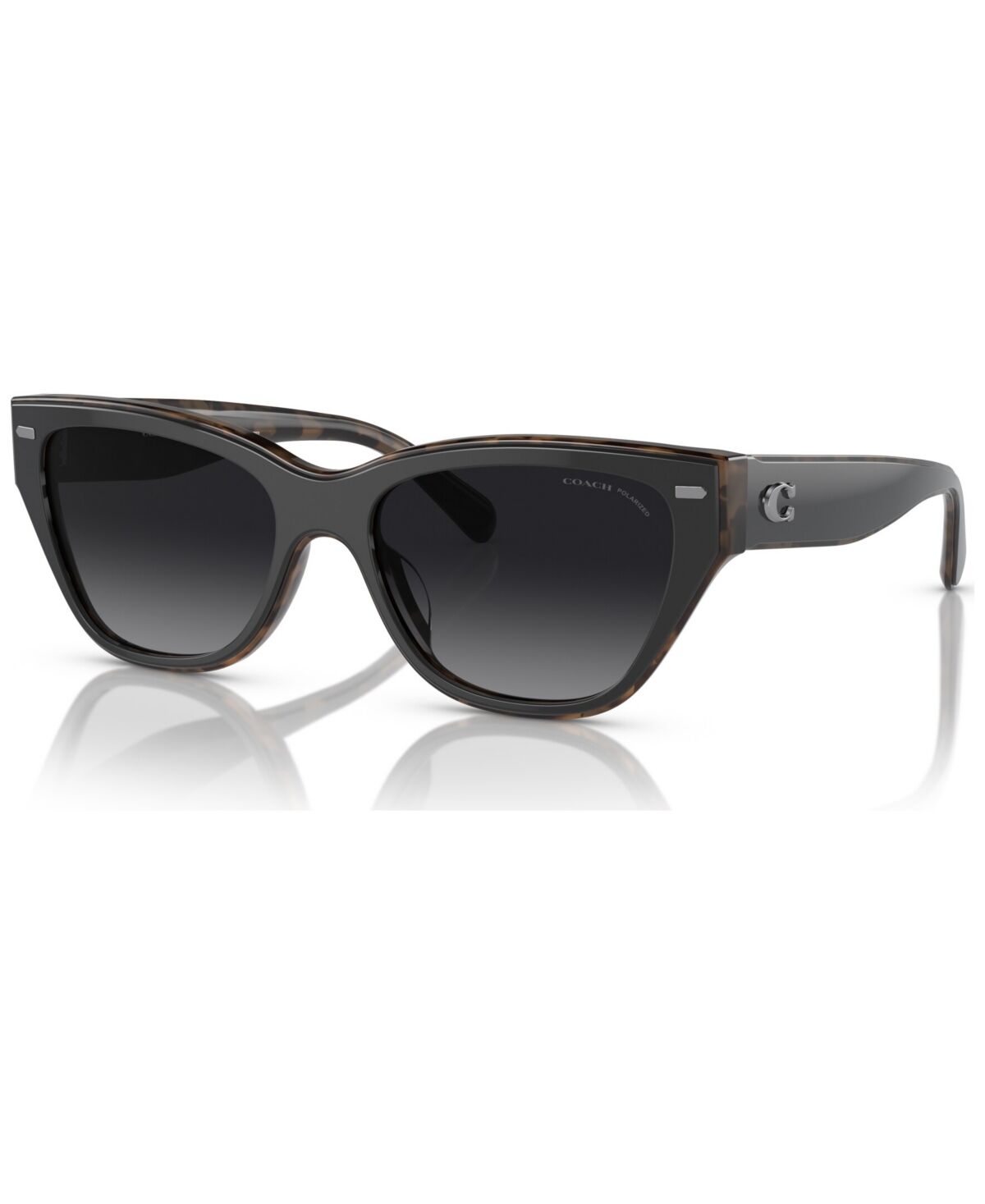 Coach Women's Polarized Sunglasses, HC8370U - Black, Dark Tortoise