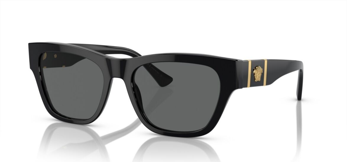 Versace Men's Low Bridge Fit Sunglasses VE4457F - Black