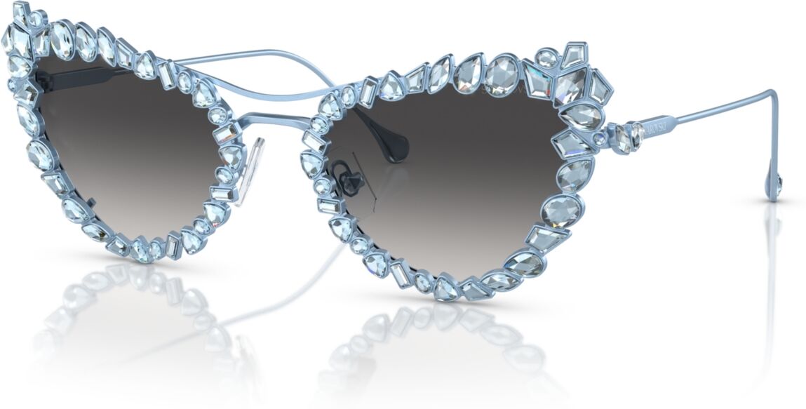 Swarovski Women's Gradient Sunglasses with Crystals clip-on, SK7011 - Matte Light Blue