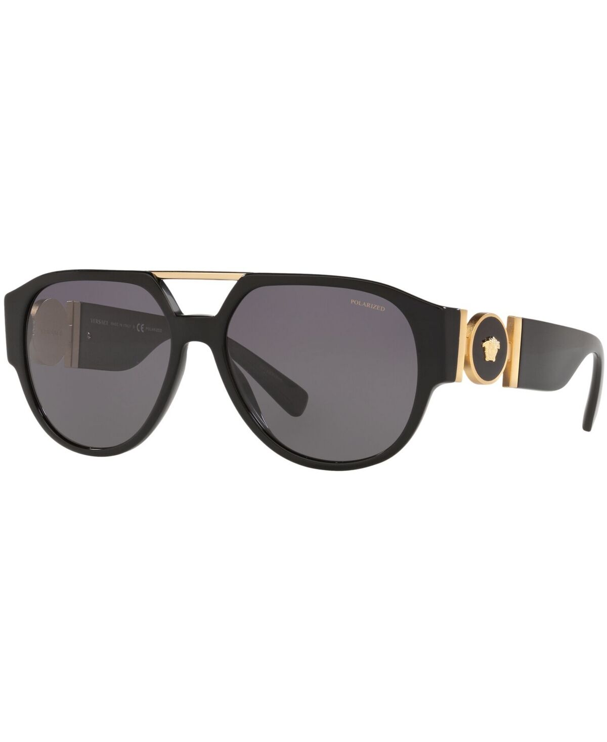 Versace Polarized Sunglasses, Created for Macy's, VE4371 58 - BLACK/POLAR GREY