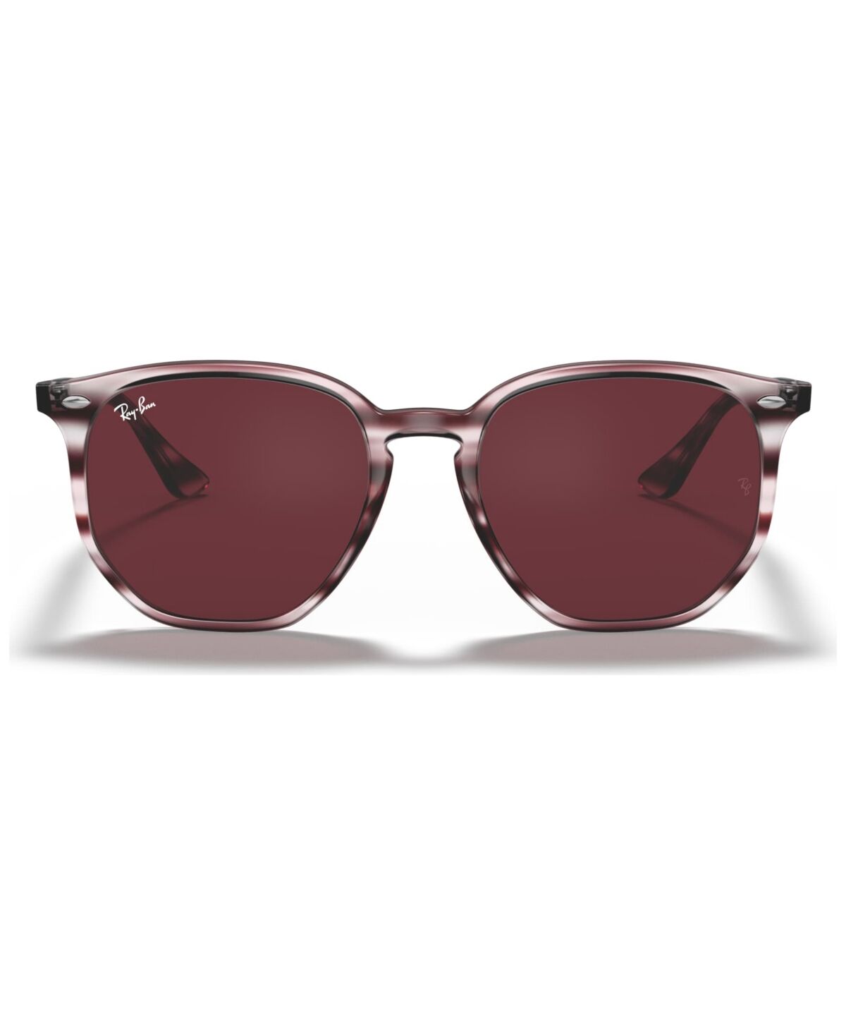 Ray-Ban Unisex Sunglasses - STRIPED BORDEAUX HAVANA/DARK VIOLET