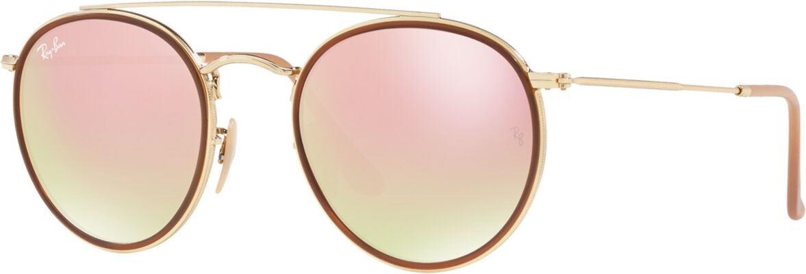 Ray-Ban Sunglasses, RB3647N Round Double Bridge - GOLD/PINK MIRROR