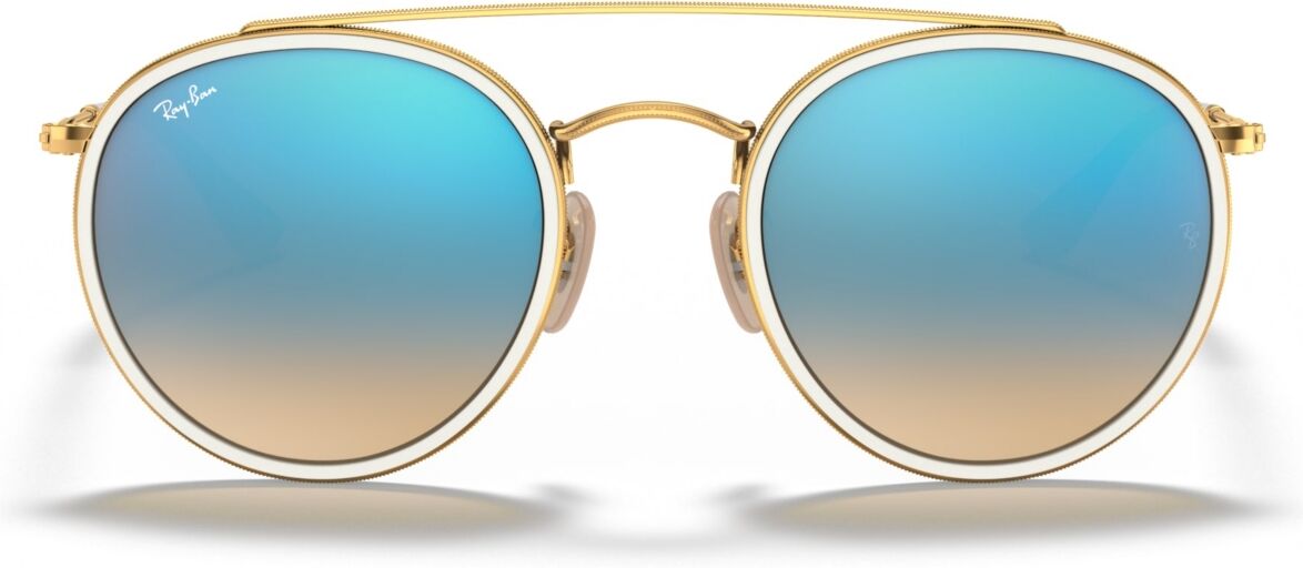 Ray-Ban Sunglasses, RB3647N Round Double Bridge - GOLD/BLUE