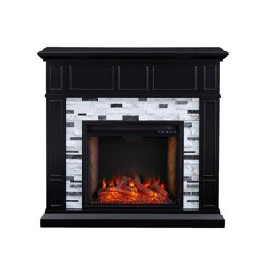 Southern Enterprises Lysander Marble Alexa-Enabled Electric Fireplace - Black