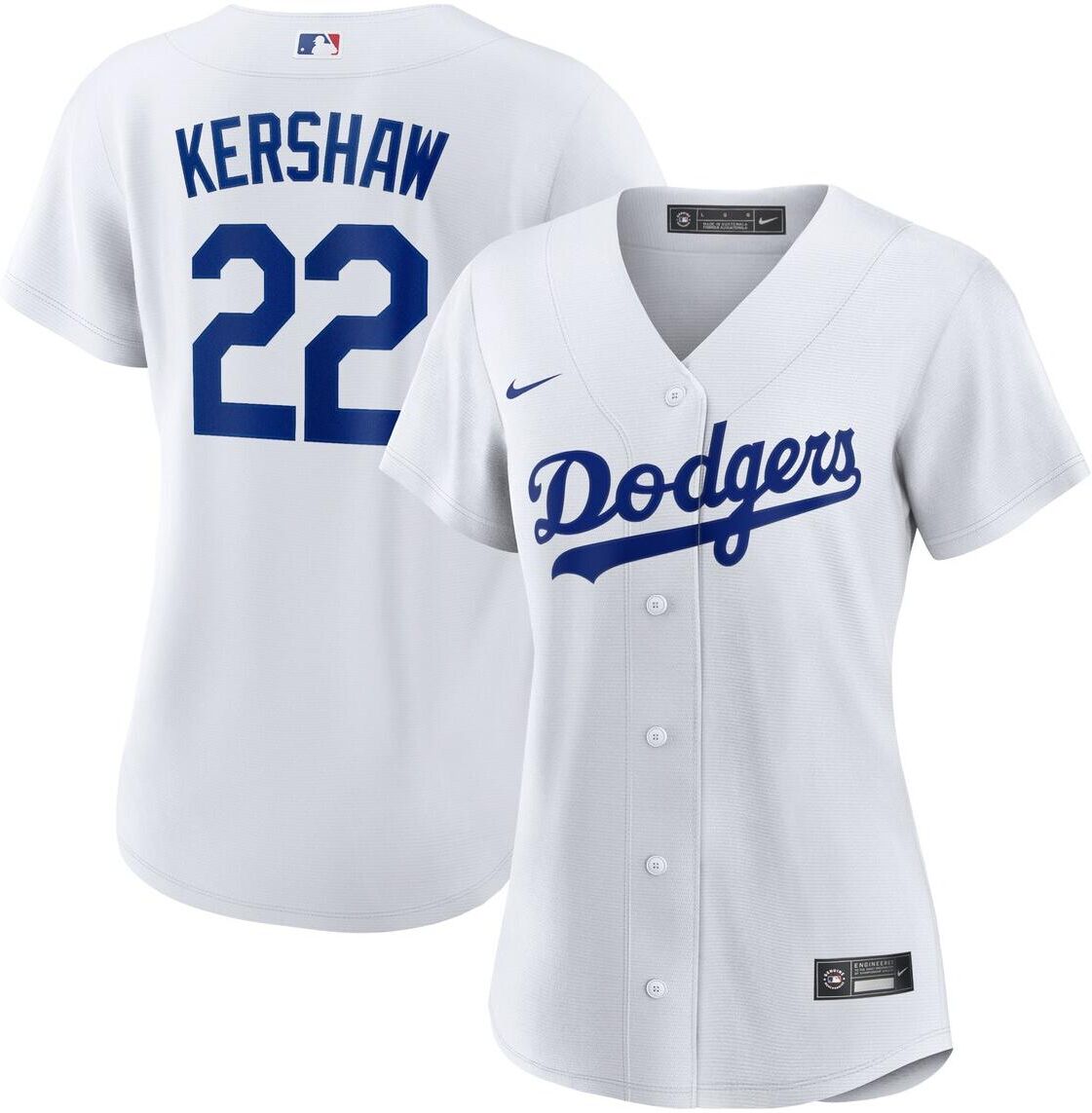 Nike Los Angeles Dodgers Women's Clayton Kershaw Official Player Replica Jersey - White