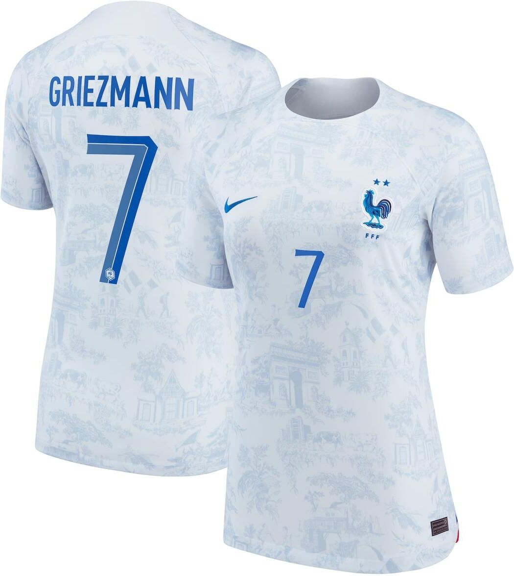 Nike Women's Nike Antoine Griezmann White France National Team 2022/23 Away Breathe Stadium Replica Jersey - White