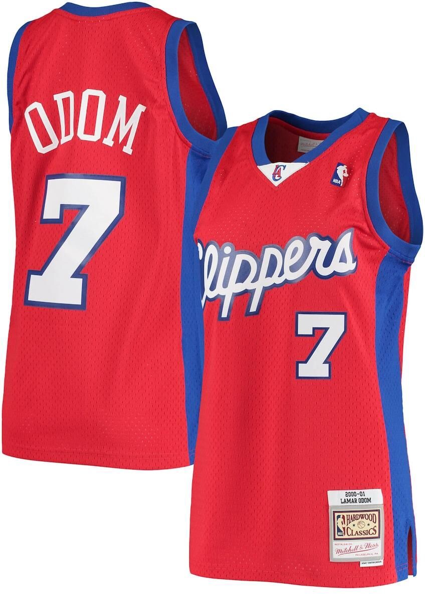 Mitchell & Ness Men's Lamar Odom Red La Clippers 2000/01 Hardwood Classics Swingman Jersey - Statement Edition - Red