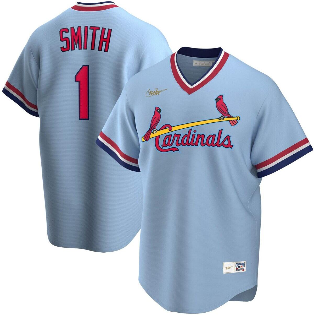 Nike Men's Nike Ozzie Smith Light Blue St. Louis Cardinals Road Cooperstown Collection Player Jersey - Light Blue