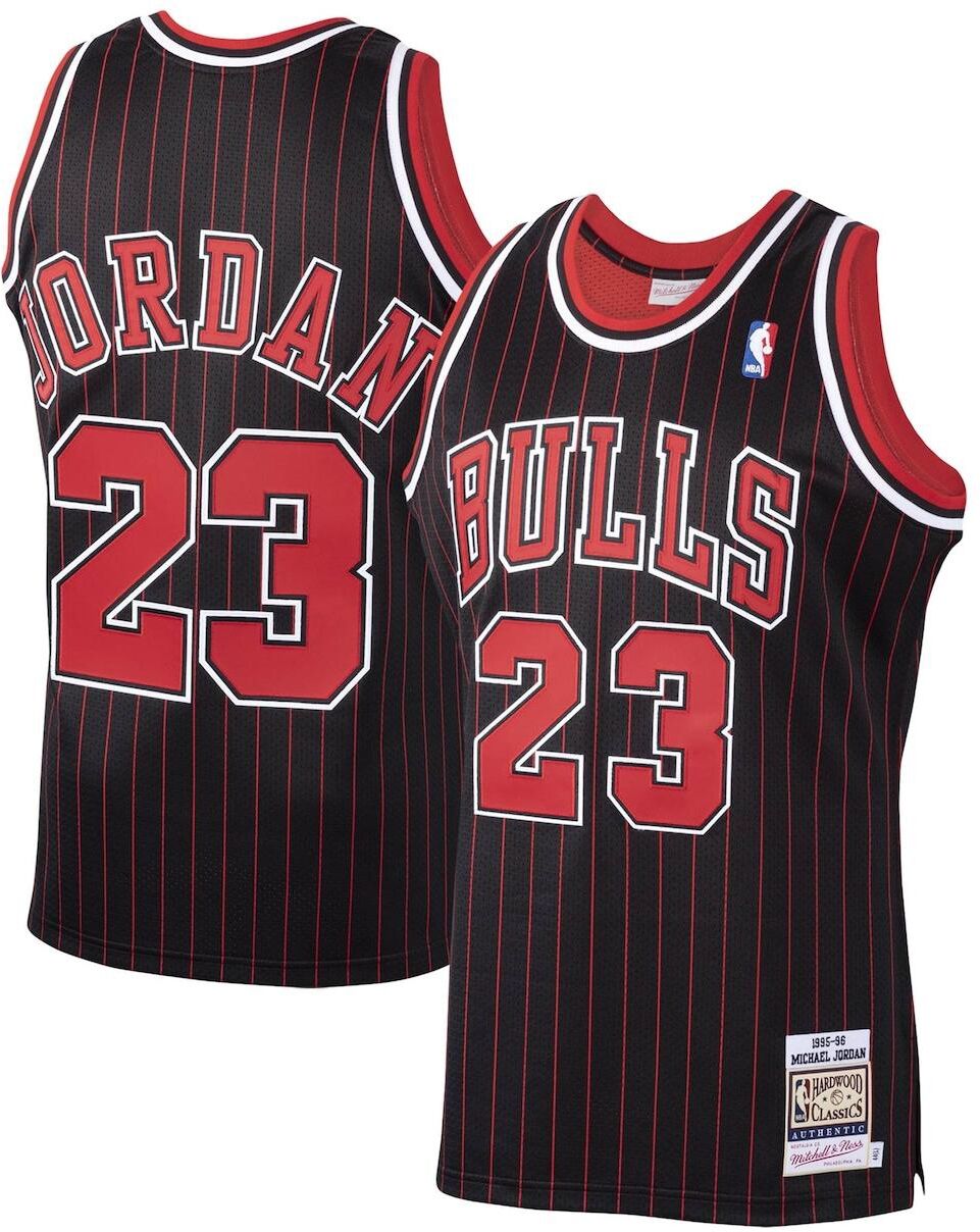 Mitchell & Ness Men's Mitchell & Ness Michael Jordan Black Chicago Bulls Hardwood Classics 1995-96 Authentic Jersey - Black