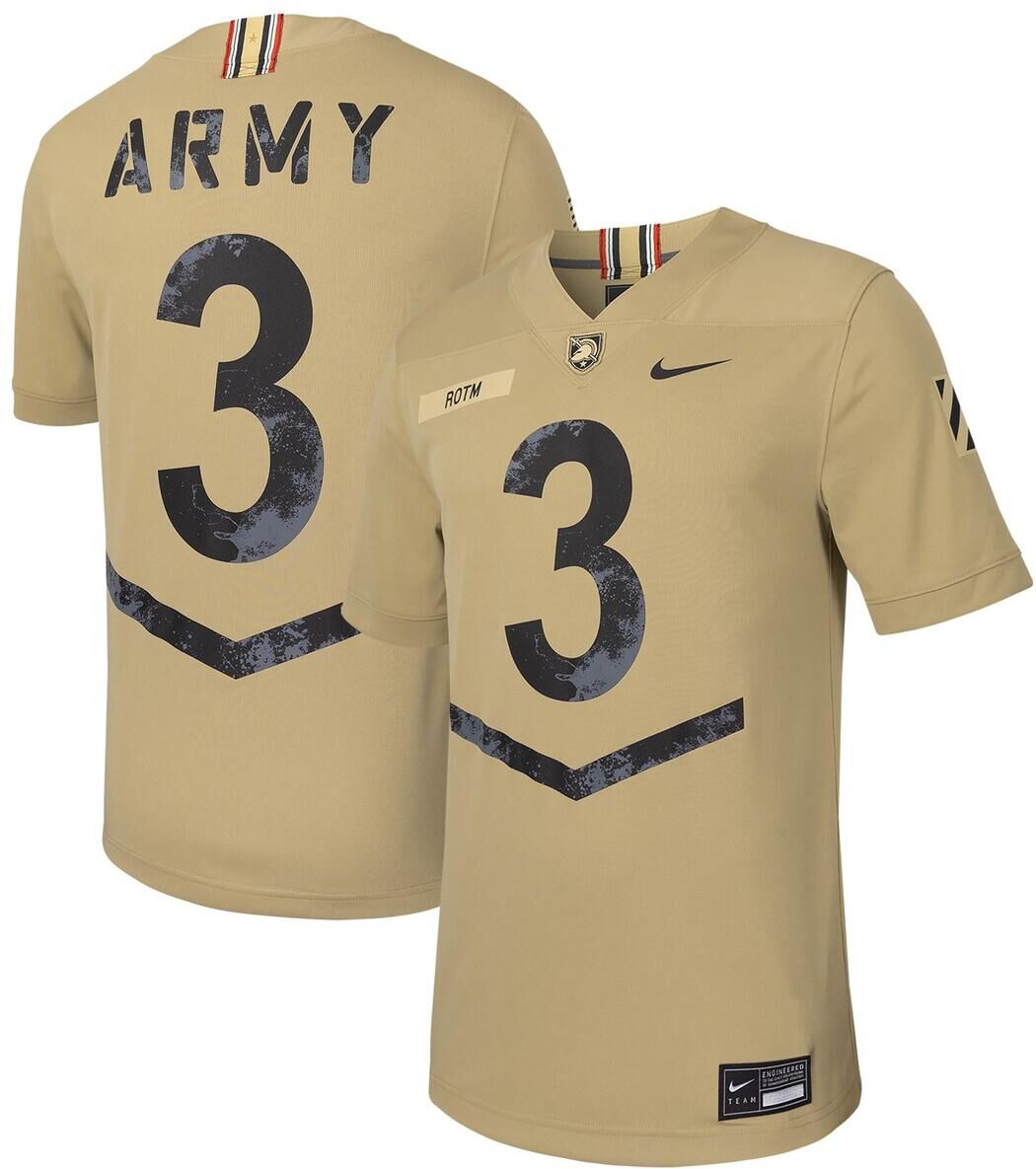 Nike Men's Nike #3 Tan Army Black Knights 2023 Rivalry Collection Untouchable Football Replica Jersey - Tan