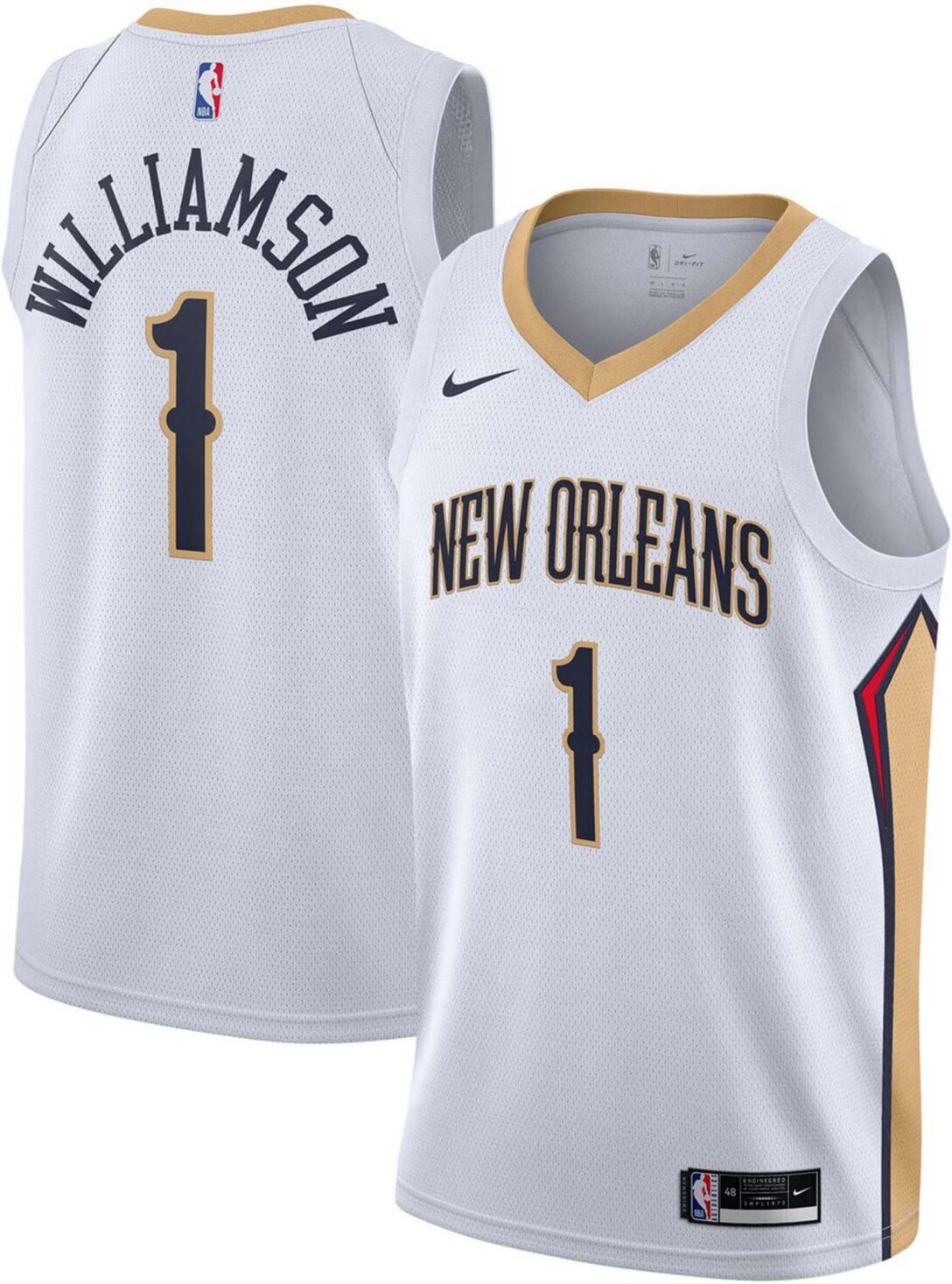 Nike Men's New Orleans Pelicans 2020/21 Swingman Jersey Association Edition - Zion Williamson - White