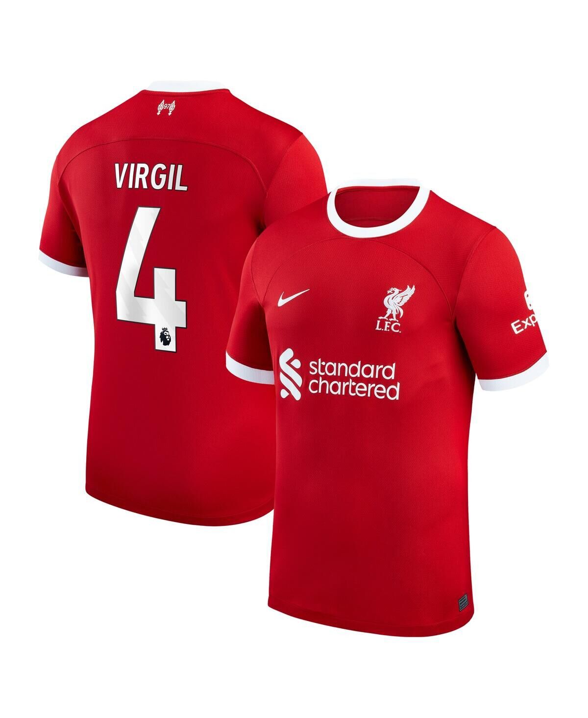 Nike Men's Nike Virgil Van Dijk Red Liverpool 2023/24 Home Replica Player Jersey - Red