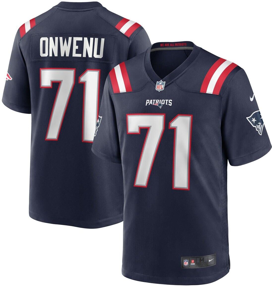 Nike Men's Nike Mike Onwenu Navy New England Patriots Team Game Jersey - Navy