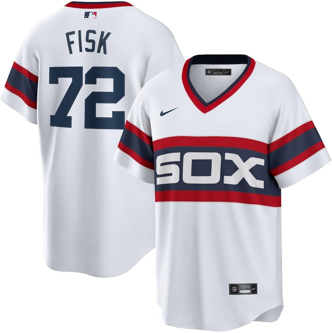 Nike Men's Carlton Fisk White Chicago White Sox Home Cooperstown Collection Team Player Jersey - White